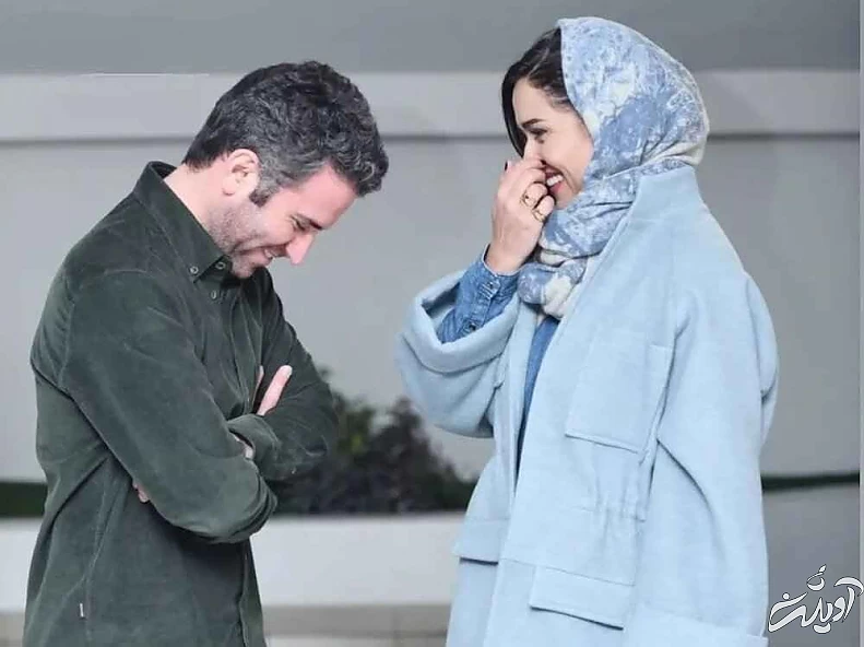 وقتی پری ناز ایزدیار و هوتن شکیبا، نمی توانند جلوی خنده شان را مقابل عکاسان بگیرند - عکس